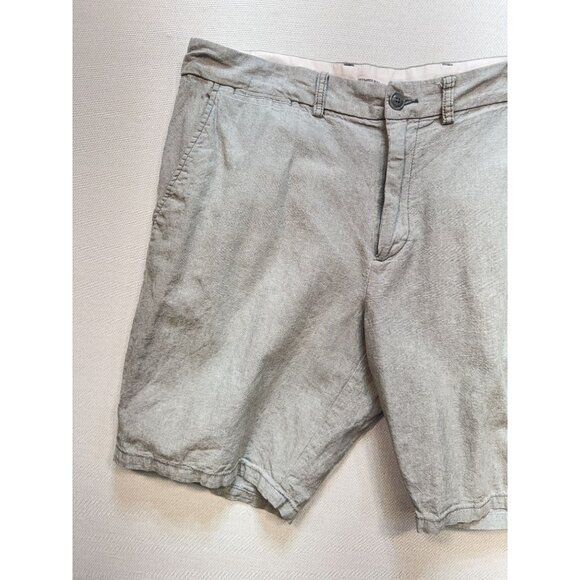Old Navy Ultimate Slim Shorts Mens 38 Gray Linen Blend Flat Front Chino Casual - Picture 4 of 11